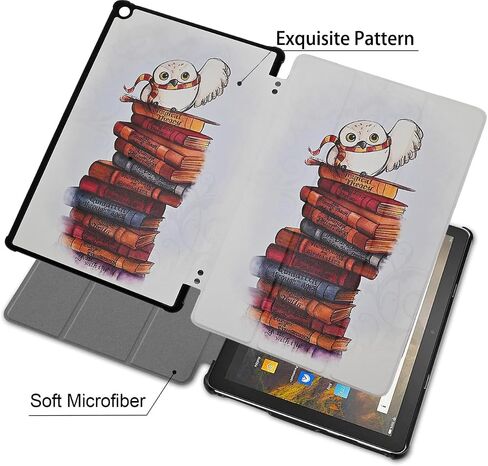 Case for Amazon Fire HD 10 Tablet 7th / 9th Generation 2017/2019 Release, PU Leather Folding Stand Cover Backshell with Auto Wake/Sleep, Marauder's Map Vintage in Kuwait