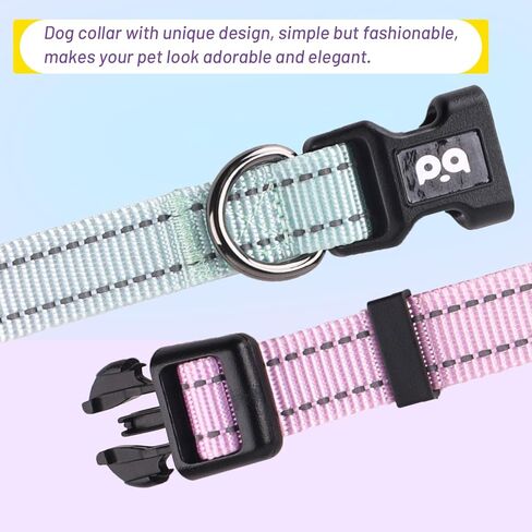 Dog Collar Cute Flower, Reflective Adjustable Basic Collars for Girl Female Small Medium Large Dogs Walking Running(X-Small,Purple) in Saudi Arabia