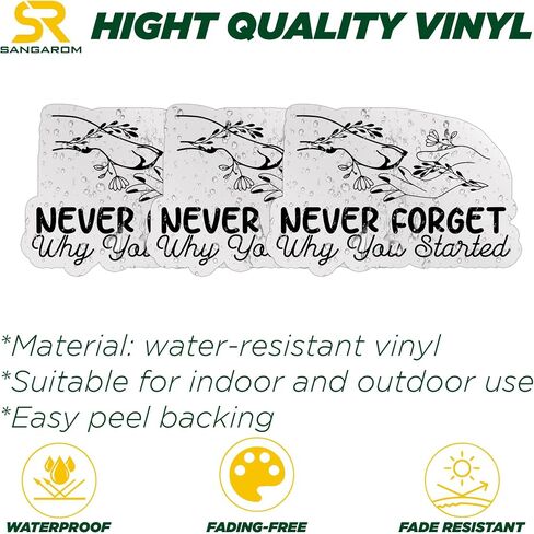(3PCS) Never Forget Why You Started Sticker Funny Veterinary Medicine Sticker Vet Tech Veterinari Die Cut Waterproof Vinyl Sticker for Water Bottle Tumbler Hard Hat Helmet Car Laptop Gift (3 Inches) in Saudi Arabia