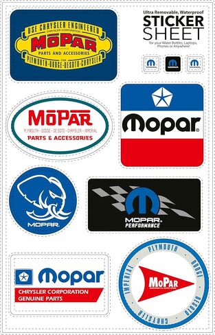 Mopar Enthusiast Sticker Sheet (Set of 10) - Officially Licensed in Saudi Arabia