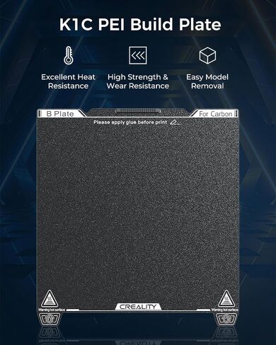 Creality Official K1C Build Plate, 235x235mm Smooth Surface PEI Sheet Magnetic Flexible Spring Steel Bed Plate for K1/K1C/Ender 3/3 V2/3 V3/3 V3 KE/3 V3 SE (Without Magnetic Base) in Saudi Arabia