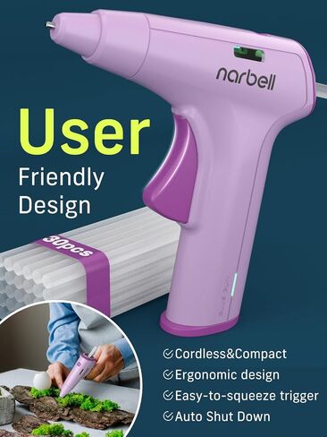 Cordless Hot Glue Gun Kit with 30 Pcs Sticks,Less Drip Nozzle,12s Preheating,2Ah Battery,Auto Shut-Off,for School Crafts DIY Arts Project Home Repairs Party Decorations,Grey in Saudi Arabia
