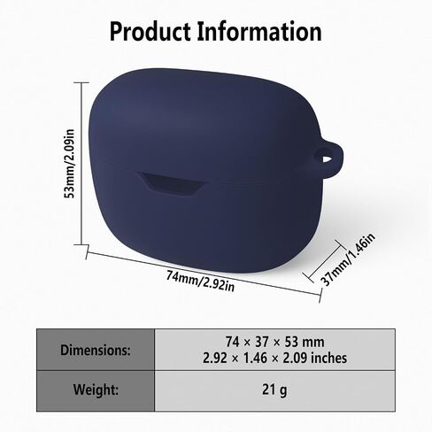 Geiomoo Silicone Case for JBL Tune Beam, Protective Cover with Carabiner (Black) in Saudi Arabia