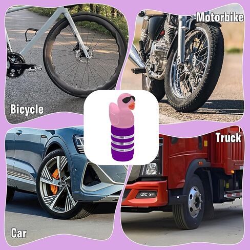 Sosolong Sunglasses Duck Tire Caps 4 Pack,Cute and Funny Yellow Car Tire Valve Stem Caps,Universal Valve Stem Covers for Cars Trucks Motorcycles SUVs and Bikes. in Kuwait