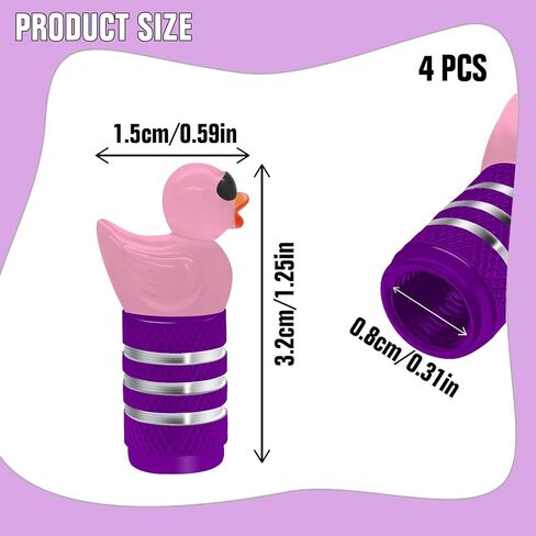 Sosolong Sunglasses Duck Tire Caps 4 Pack,Cute and Funny Yellow Car Tire Valve Stem Caps,Universal Valve Stem Covers for Cars Trucks Motorcycles SUVs and Bikes. in Kuwait