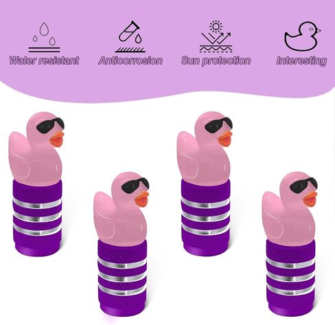 Sosolong Sunglasses Duck Tire Caps 4 Pack,Cute and Funny Yellow Car Tire Valve Stem Caps,Universal Valve Stem Covers for Cars Trucks Motorcycles SUVs and Bikes. in Kuwait