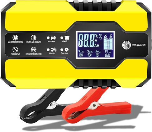 TONSIM شاحن بطارية السيارة Genius 10 أمبير شواحن بطاريات السيارات 24 فولت و 12 فولت شاحن بطارية دراجة نارية البحرية شاحن بطارية قارب تعويض درجة الحرارة - أحمر in Kuwait