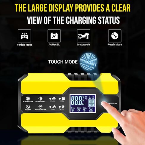 TONSIM شاحن بطارية السيارة Genius 10 أمبير شواحن بطاريات السيارات 24 فولت و 12 فولت شاحن بطارية دراجة نارية البحرية شاحن بطارية قارب تعويض درجة الحرارة - أحمر in Kuwait