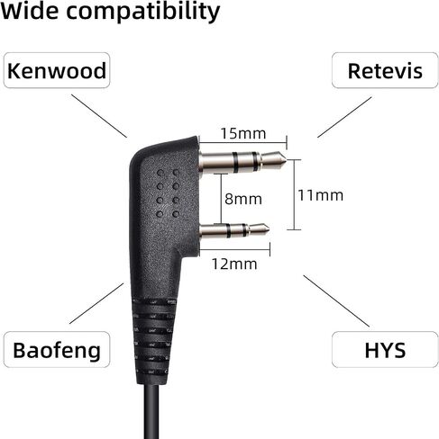 Retevis EEK011 سماعة أذن قابلة للدوران لجهاز Walkie Talkie، سلك واحد، لـ RT22 RT68 RT21 H-777 RT86 RT19 NR10، متوافقة مع راديو BAOFENG UV-5R pxton ثنائي الاتجاه، سماعة رأس لراديو ثنائي الاتجاه (حزمة واحدة) in Saudi Arabia