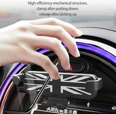 Metal Car Phone Holder, Union Jack Navigation Bracket Mount Dashboard Stand Cell Phone Holder for Mini Cooper F54 F55 F56 F57 F60 (F Series 6.5/8.8inch Navigation) (Union Jack) in Saudi Arabia