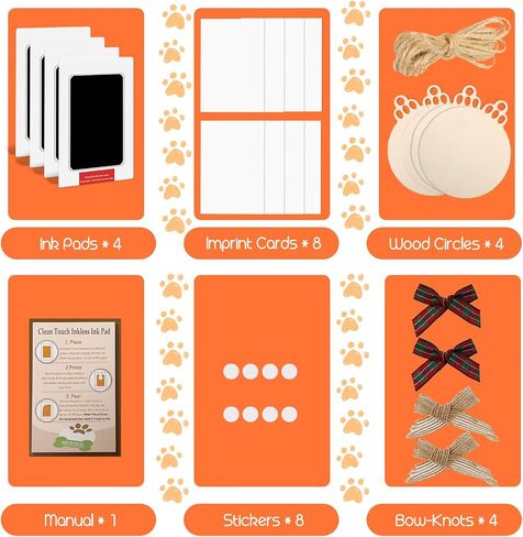 Dog Paw Print Kit - Dog Paw Print Wood Ornament Kit Large Ink Pad for Dog Paw Prints Impression Kit Paw Print Stamp Pad for Dog Nose Print Kit Keepsake Clean Touch Ink Pads Footprint Handprint Kit in Saudi Arabia