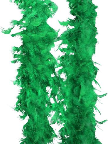 HaiMay 4.4 Yards 40G Turkey Feather Boa for Craft Clothes Accessories Party Decoration, 4 Pieces Blue Feather Boas with Sunglasses in Saudi Arabia