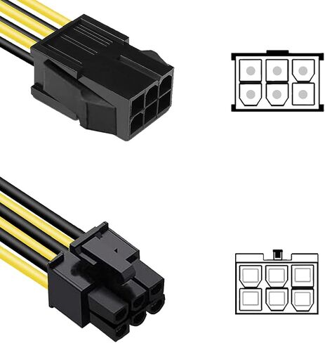 10 حزم من 6 دبابيس PCI Express كابل تمديد الطاقة، كابل تمديد الطاقة PCIe لإمدادات الطاقة للكمبيوتر 7.8 بوصة، 6 دبابيس PCIe ذكر إلى 6 دبابيس PCIe أنثى in Kuwait