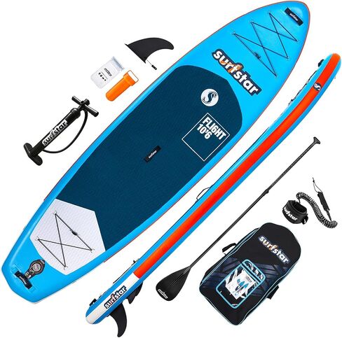 surfstar Inflatable Paddle Board, Stand Up Paddle Boards for Adults, 10’6’’x33’’x6" Paddleboard Lightweight SUP with Premium Ankle Leash, Floating Paddle, Dual Action Pump, Backpack, Waterproof Bag in Saudi Arabia