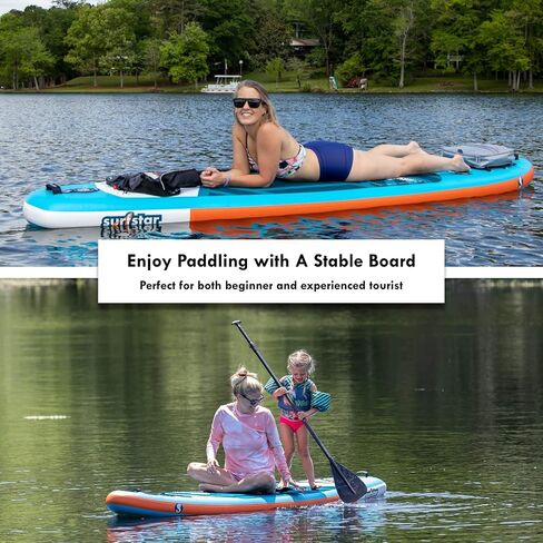 surfstar Inflatable Paddle Board, Stand Up Paddle Boards for Adults, 10’6’’x33’’x6" Paddleboard Lightweight SUP with Premium Ankle Leash, Floating Paddle, Dual Action Pump, Backpack, Waterproof Bag in Saudi Arabia