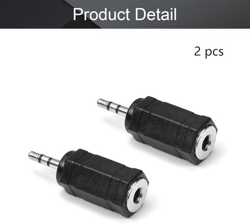 Fielect 2.5mm Male to 3.5mm Female Stereo Audio Jack Adapter Connector Converter for Earphone, Microphone 2Pcs in Kuwait