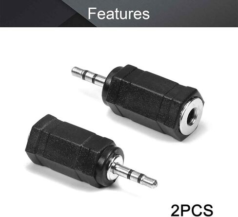 Fielect 2.5mm Male to 3.5mm Female Stereo Audio Jack Adapter Connector Converter for Earphone, Microphone 2Pcs in Kuwait