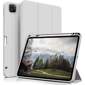 Case for iPad Pro 12.9, Case with Pencil Holder for iPad Pro 12.9 Inch 6th/5th/4th Gen(2022/2021/2020), Soft Silicone Protective Case for iPad Pro 12.9 Cover, Support Pencil 2 Charging, Green