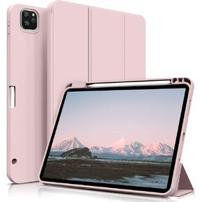 Case for iPad Pro 12.9, Case with Pencil Holder for iPad Pro 12.9 Inch 6th/5th/4th Gen(2022/2021/2020), Soft Silicone Protective Case for iPad Pro 12.9 Cover, Support Pencil 2 Charging, Green