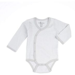 Tadpoles Organic Cotton Pin-Stripe Kimono-Style Bodysuit