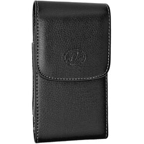 Horizontal Holster Compatible with Samsung Galaxy A7 (2016), A7, J7 (2016) or J7, a Large Size Leather Carrying Case with Belt Loops and Belt Clip, Fits The Phone with a Thick Case