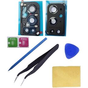 Ubrokeifixit لهاتف OnePlus 9 Pro غطاء عدسة زجاجية للكاميرا الخلفية الخلفية مع حامل إطار لهاتف OnePlus 9 Pro 5G LE2121 LE2125 6.7 بوصة 2021 (قطعة واحدة-أسود-9 برو) in Kuwait