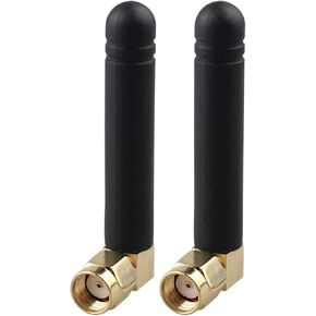 2pcs Dual Band Mini WiFi Aerial Antenna 2.4GHz 5GHz 5.8GHz 3dBi with MIMO Right-Angle RP-SMA Male Connector for WiFi Router PC Motherboard Network Card USB Adapter Video Surveillance Monitor