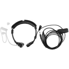 Hilitand 3.5mm Throat Mic Earphone with Extendable Neckband,Acoustic Air Tube PTT Headset for Security,Security Earphone for Smartphone,Finger Push to Talk PTT