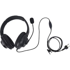 GXT1000vp4 2-Prong Earpiece with Boom Mic Ptt VOX 2 Pin Headpiece Ear Piece Kit Two Way Radio Binaural Over The Ear Earmuff Headset for Icom Midland 2-Way Walkie Talkie avph3 gxt gmrs lxt
