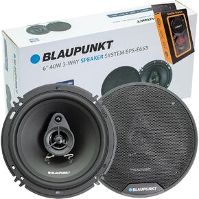 BLAUPUNKT BPS-E653 6.5" 3-Way Car Speakers 80W with Enhanced Clarity - Efficient Design, Durable Build, Easy Installation – Pair Bundle with Gravity Magnet Phone Holder