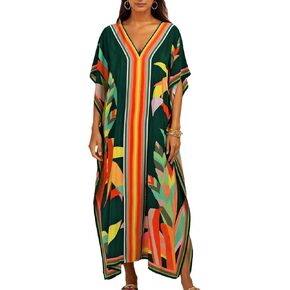 Bsubseach Kaftan Dresses for Women Plus Size Beach Cover Up Caftan Dress Swimsuit Coverup Summer Outfits Royal Blue