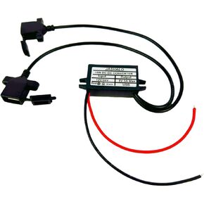 Waterproof 12V~24V to 5V USB A Converter, 2 Port Female USB A with Cover Charging Module, DC-DC Step Down Power Adapter Compatible with Cellphone, Car and All Kind of DIY(2*Female USB A)