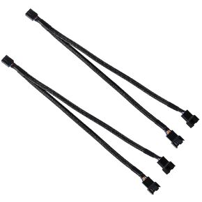 2 Pack PWM Fan Splitter Cable 1 to 2 Converter, Computer PC PWM Fan Splitter Cable 1 to 2 (4 Pin+3 Pin)