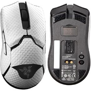 2 in 1 Sweat-Resistant Mouse Grip Tape + Mouse Skates for Razer Viper Ultimate Mouse Skin Pre-Cut Anti-Slip Sticker and Durable Slider Smooth Mouse Feet Fast Move Black Gliders Anti-Scratch