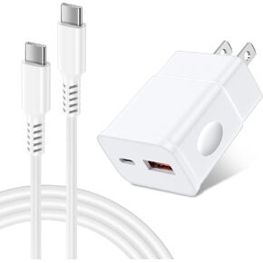 شاحن سريع لهاتف Samsung Galaxy A15 5g A14 A13 A53 A54 A55 A35 A25 A03s S24 Ultra S23 FE S22 S21 S20 Z Flip 6 Z Fold 6، Google Pixel 9 Pro XL Fold 8a 7a 6 Pro، شاحن حائط USB C 25 وات، كابل USB C 6FT in Kuwait