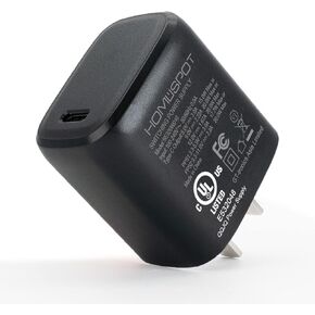 HomeSpot 20W UL-Listed USB-C Power Delivery Wall Charger - Fast Charging for iPhone, Samsung Galaxy Phones, iPad, and More