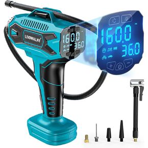 Tire Inflator Air Compressor Compatible with DeWalt 20v Max Battery Power,160PSI Cordless Portable Electric Air Pump with Digital Pressure Gauge for Car Motorcycles Bike Sport Ball Auto(no battery)