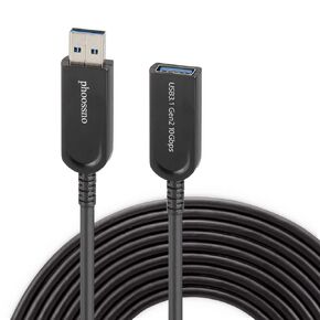 phoossno UL CMP Plenum Rated USB 3.1 Extension Active Optical Cableb10Gbps 50ft Compatible with Microsoft Azure Logitech and Polycom Camera Xbox Printer Touch Screen Kinect Oculus VR Intel RealSense