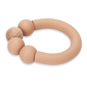 Socub Baby Teething Toy, Organic Baby Teething Ring, Socub Silicone and Wooden Baby Teether for Mouth Explore, BPA Free, 3+ Months(Sage)