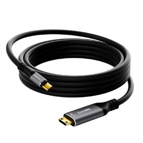 USB C to Mini HDMI Cable 4 FT, (NOT HDMI), 4K@60Hz, High Speed Type-C to Mini HDMI Uni-Directional Cord, Compatible with iPhone 15 Series, MacBook, iPad Pro, Portable Monitor, Steam Deck, ROG All