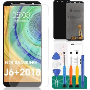 بديل شاشة Samsung Galaxy J6+2018 SM-J610F SM-J610F LCD بديل لشاشة Samsung Galaxy J4+ 2019 LCD SM-J415F SM-J415G طقم قطع غيار تجميع محول رقمي يعمل باللمس (أسود)