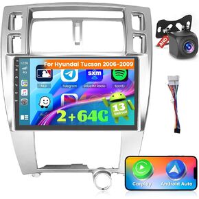 [2+64G] Ohradio Android 13 Car Stereo for Hyundai Tucson 2006-2009, 10.1'' Touch Screen Car Radio with Wireless CarPlay Android Auto GPS Navigation Mirror Link WiFi BT DSP
