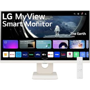 LG 27SR50F 27-inch Smart FHD IPS Monitor, webOS 23, HDR10, Airplay 2, Screen Share, Bluetooth, 5Wx2 Stereo Speaker, Tilt Stand (HDMI, USB Type-A), 2023