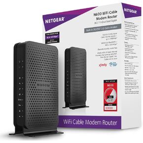 NETGEAR N600 (8x4) WiFi DOCSIS 3.0 Cable Modem Router (C3700) Certified for Xfinity from Comcast, Spectrum, Cox, Spectrum & more