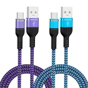 Z Flip/Fold 6 5 A14 A15 5G Samsung Charger Fast Charging Cord 2Pack 6FT USBA to USBC Cable Android Charger Cord for Samsung Galaxy S24 Ultra S24+ S23 S22,A35 A55 A25 A54 A05s,Note20 10