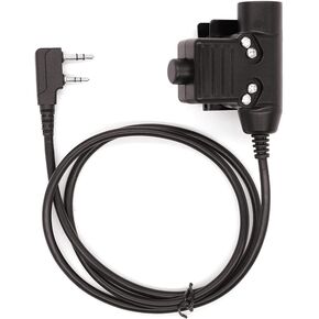 2 Pin K1 Plug Tactical Headset U94 PTT Adapter 7.1mm Push to Talk Radio Connector Cable for UV-5R AR-152 BF-888S BF-F8HP UV-82 UV-82HP (Civilian Wiring Type)