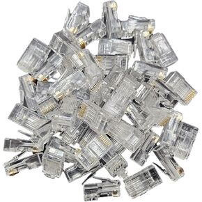CAT6A Pass Through RJ45 Modular Connectors (100-Pack) (C20-088L6AP-100)
