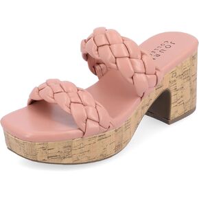 Journee Womens Kyaa Tru Comfort Foam Braided Strap Platform Sandals