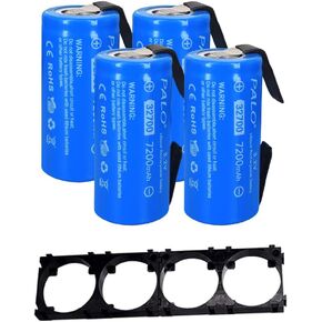 4 Pack 3.2v 32700 LiFePO4 Lithium Li Ion Rechargeable Batteries with DIY Nickel Sheets for Scooter, 35A Continuous Discharge Maximum 55A Battery