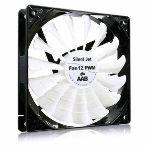 Silent Jet Fan 12 PWM - Silent and Efficient 120mm Fan with 4 Anti-Vibration Pads and PWM Control, Quiet Fan, Air Cooler, Airflow Fan, PC Fan, Silent PC Fan